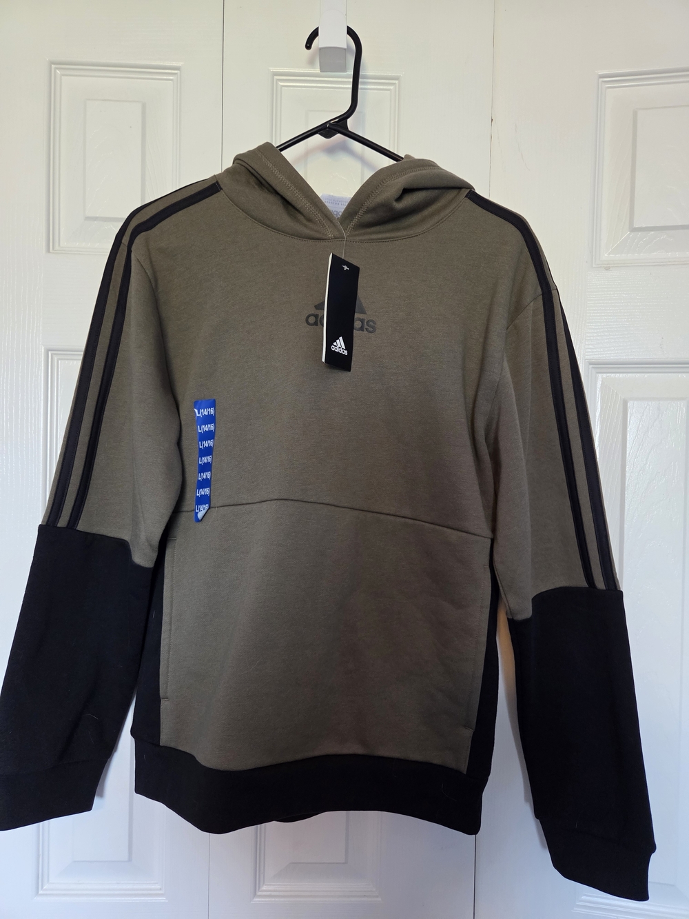 adidas Olive Hoodie with Black Logo